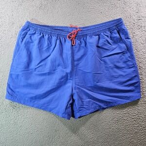 NWOT Marmot Swim Shorts Trunks Men XXL Inseam 5" Blue w Red Drawstring -No Liner